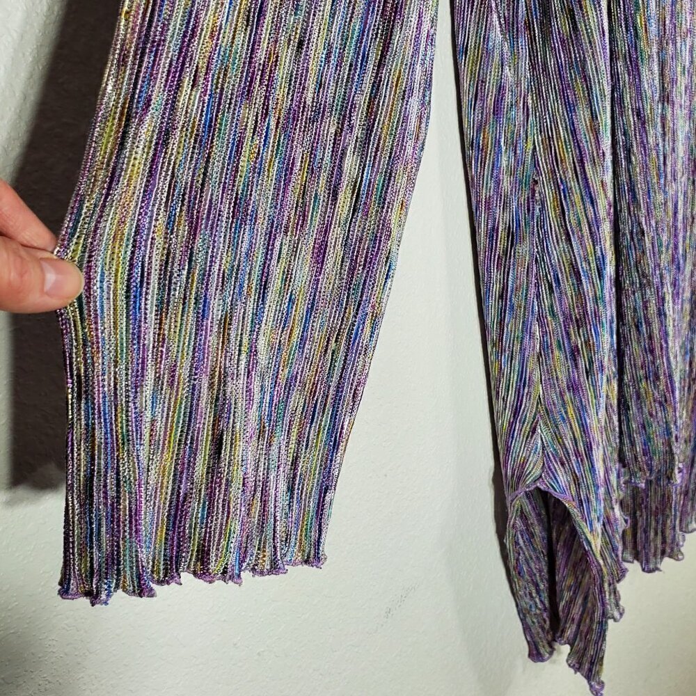 Linda Lundström Multicolor One Size Open Drape Cardigan Tunic Sweater Lavender - Picture 7 of 8